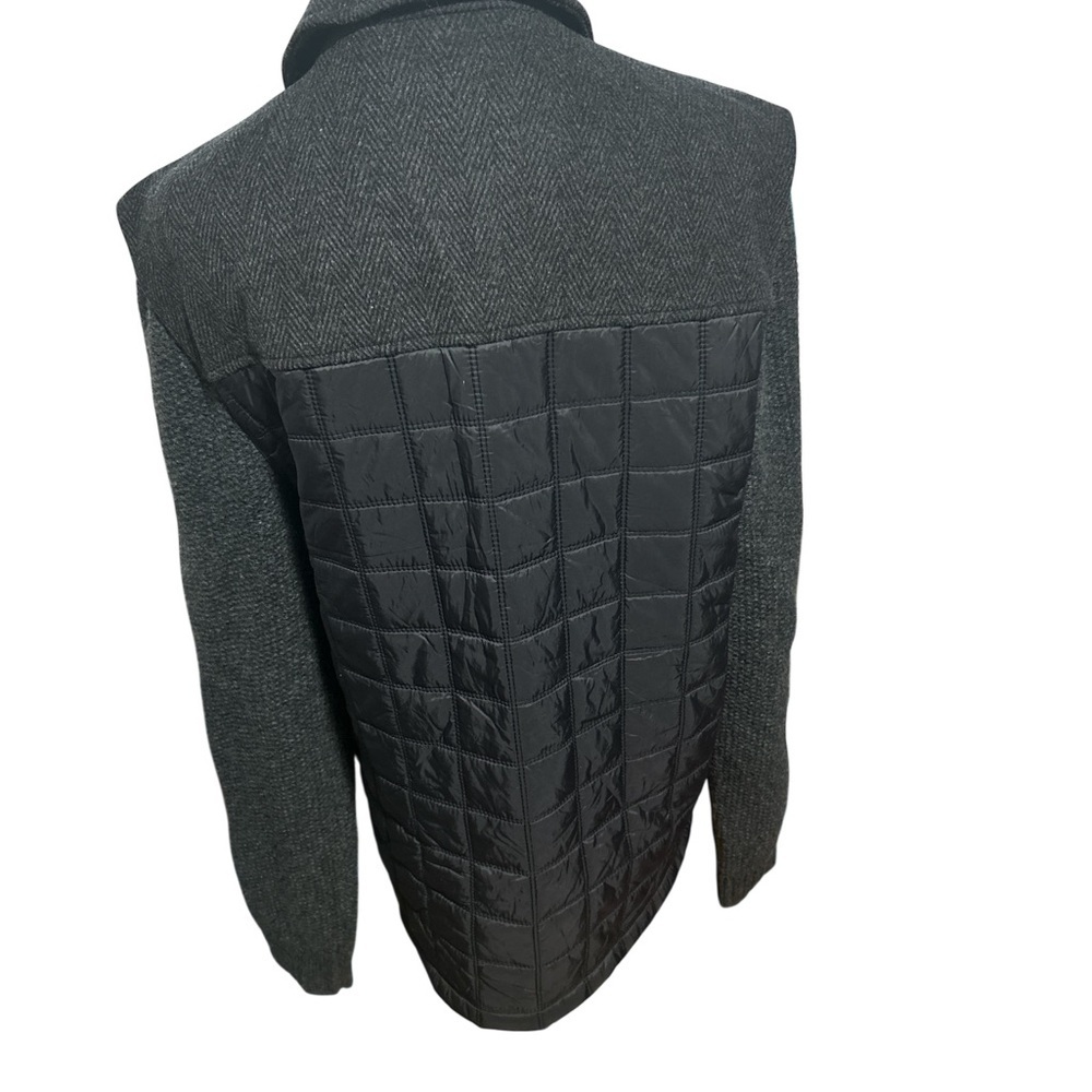 New Robert Graham Prof Hinkle Grey Herringbone Knit Sleeve Shirt Jacket M - Picture 4 of 8